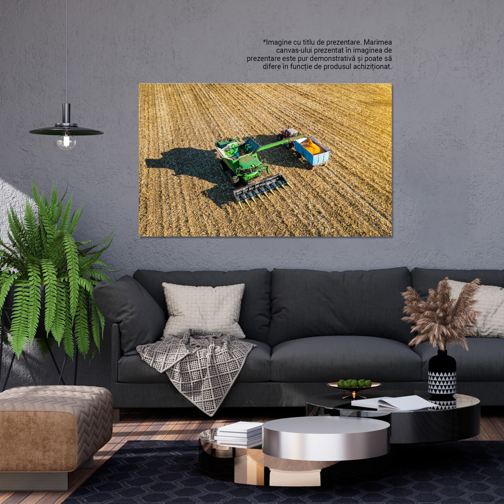 Tablou canvas cu utilaj, tractor, cereale, agricultura, camp, multicolor 40x25 [3]