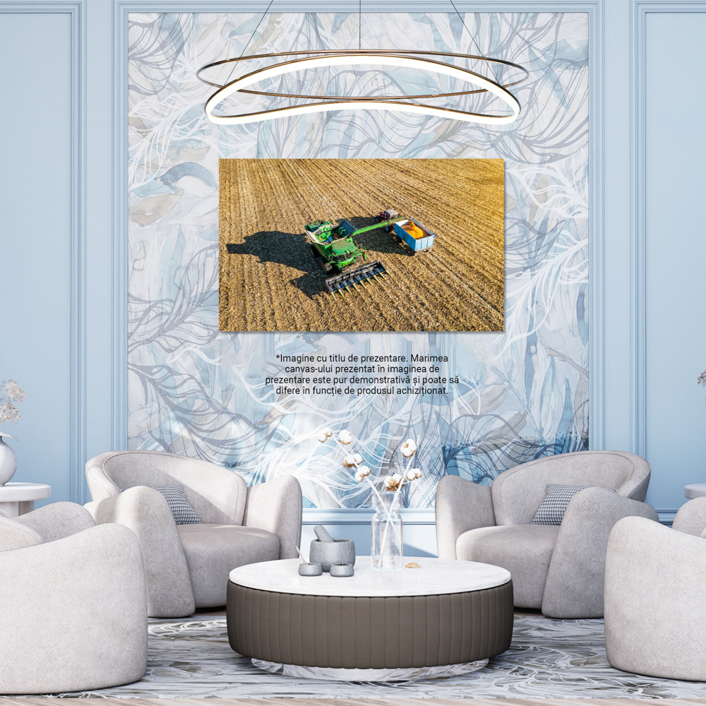 Tablou canvas cu utilaj, tractor, cereale, agricultura, camp, multicolor 40x25 [4]