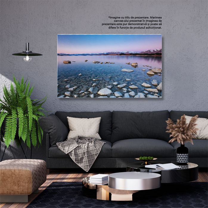 Tablou Canvas Culori si Liniste la Lacul Tekapo in Noua Zeelanda, Albastru, Fara Nimeni, Apus, Destinatie, Idilic 2667 40x25CM [3]