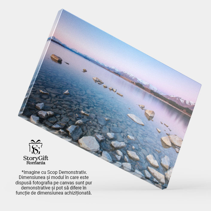 Tablou Canvas Culori si Liniste la Lacul Tekapo in Noua Zeelanda, Albastru, Fara Nimeni, Apus, Destinatie, Idilic 2667 40x25CM [4]