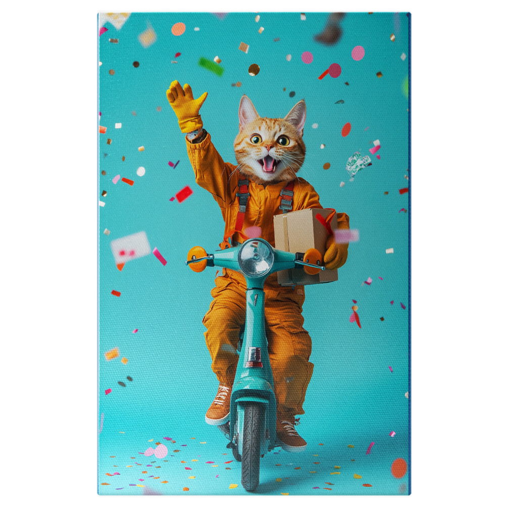 Tablou Canvas Personalizat Curier Pe ScuterMarime 40x25CM [1]