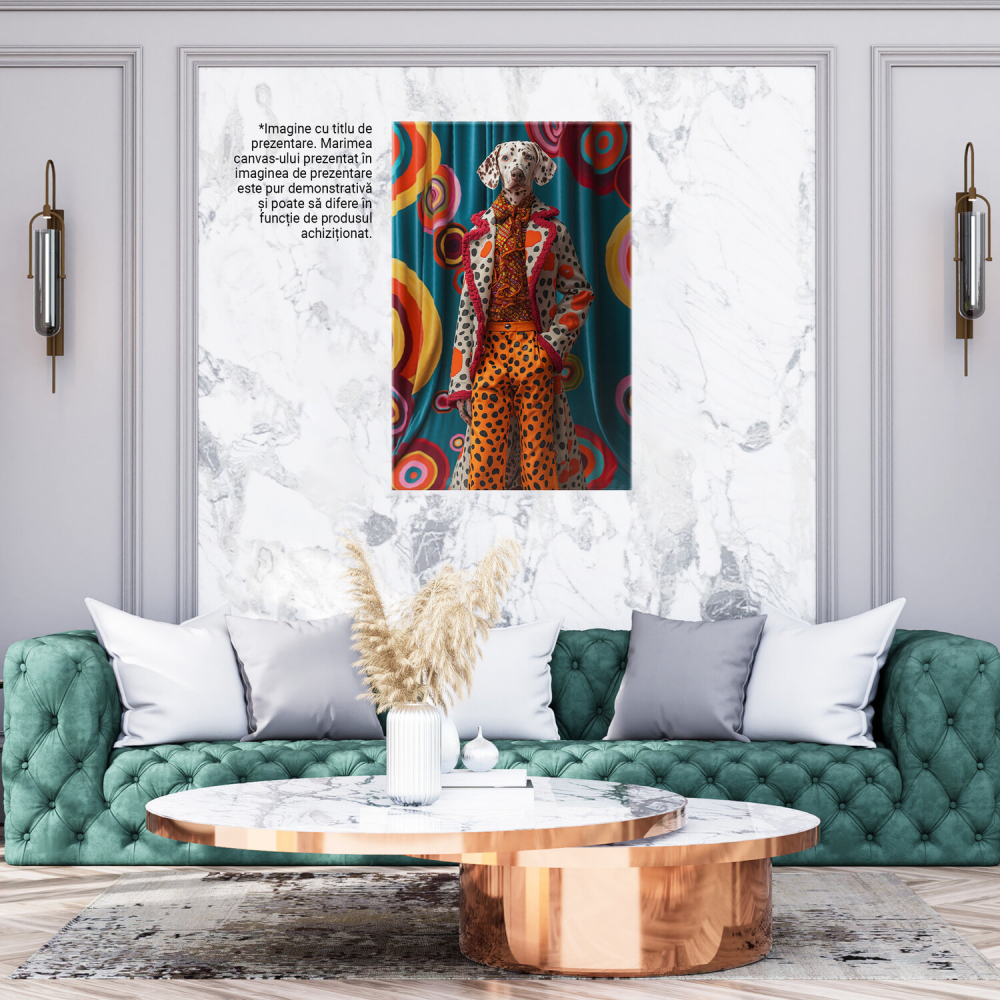 Dandyul Dalmatian - Tablou Canvas cu Rafinament și Stil în Aventură Colorată, Marime 40x25CM [3]