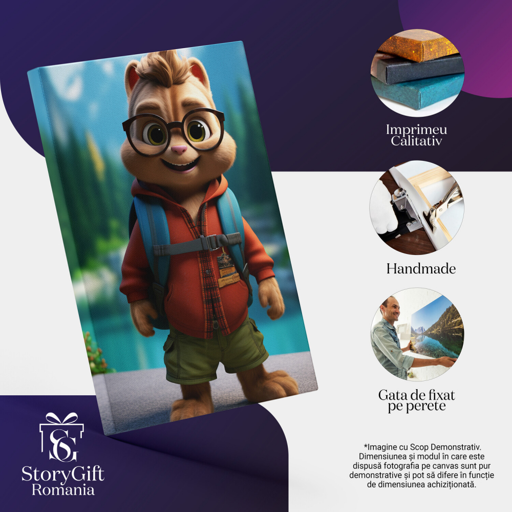 Tablou Canvas - Veveriță Exploratoare în Cadru Montan, Marime 40x25CM [2]