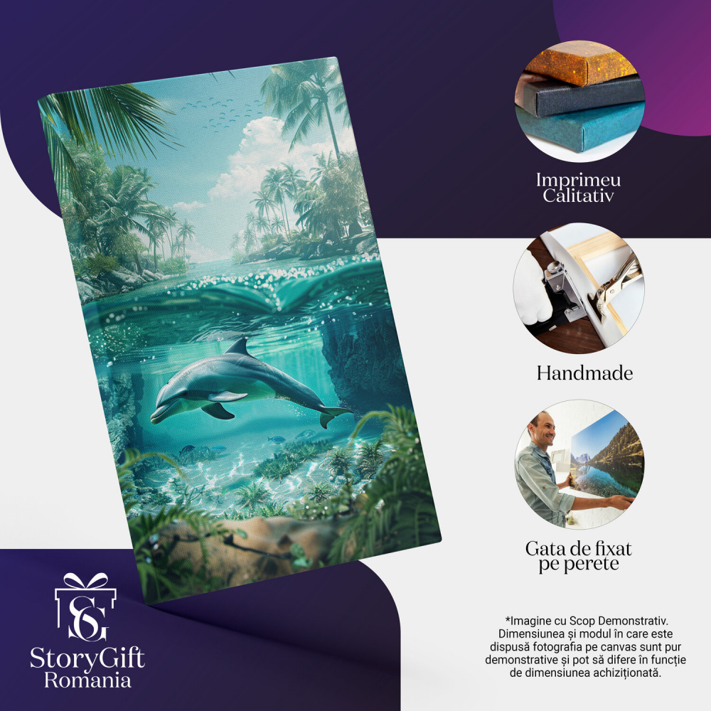 Delfinul la Tropice - Pictură Digitală, Marime 40x25CM [2]