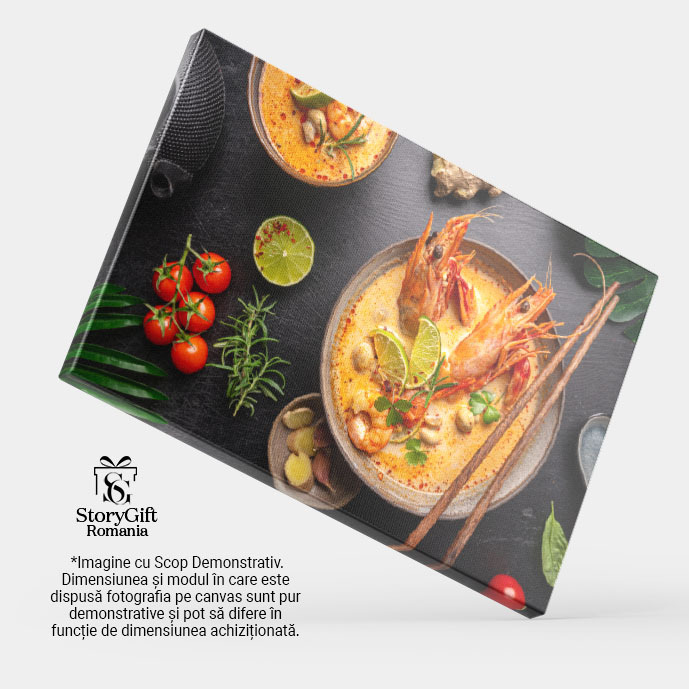 Tablou Canvas - Delicii Culinare - Gatitul Mancarurilor cu Gamba si Ciuperci 40x25CM [4]