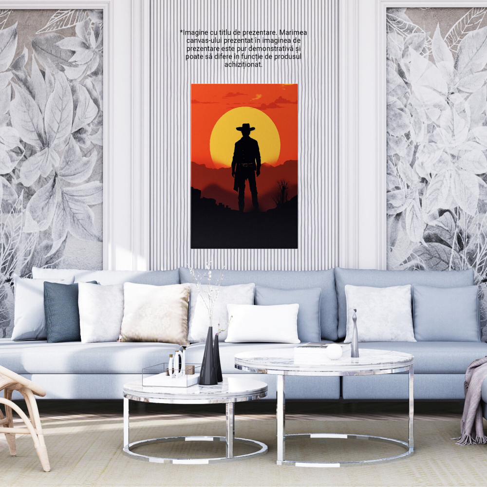Tablou Canvas Cowboy Temut din Vestul Sălbatic | Artă Digitală, Marime 40x25CM [4]