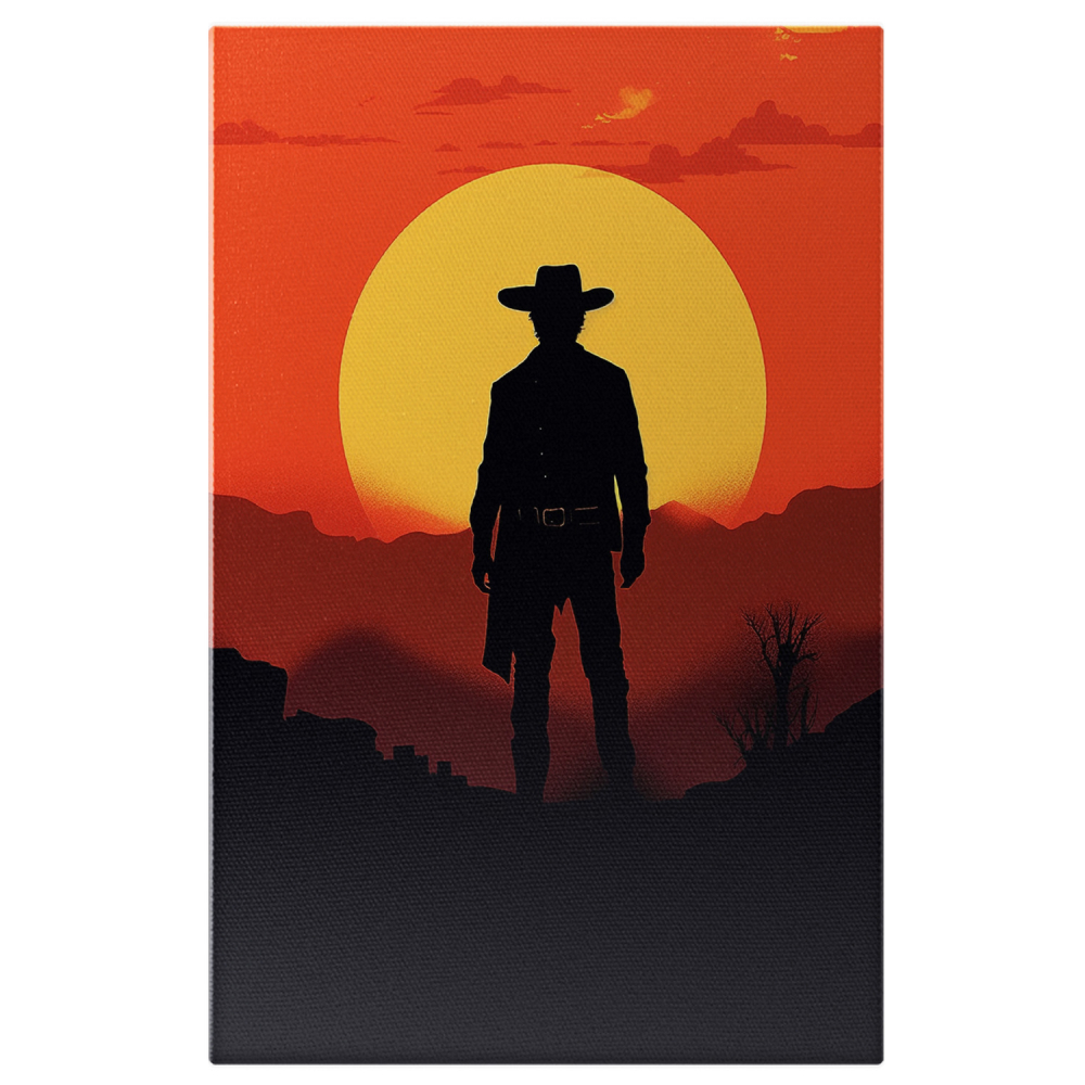 Tablou Canvas Cowboy Temut din Vestul Sălbatic | Artă Digitală, Marime 40x25CM [1]