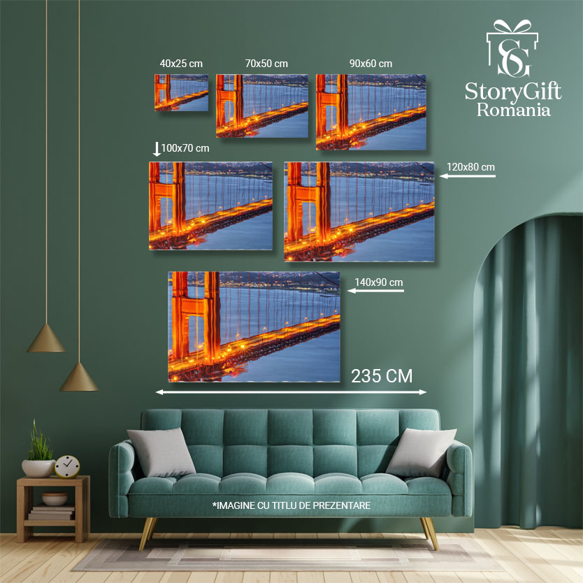 Tablou Canvas Detaliu al Podului Golden Gate in San Francisco arhitectura, pod, California, San Francisco, simbol 1648 40x25CM [5]