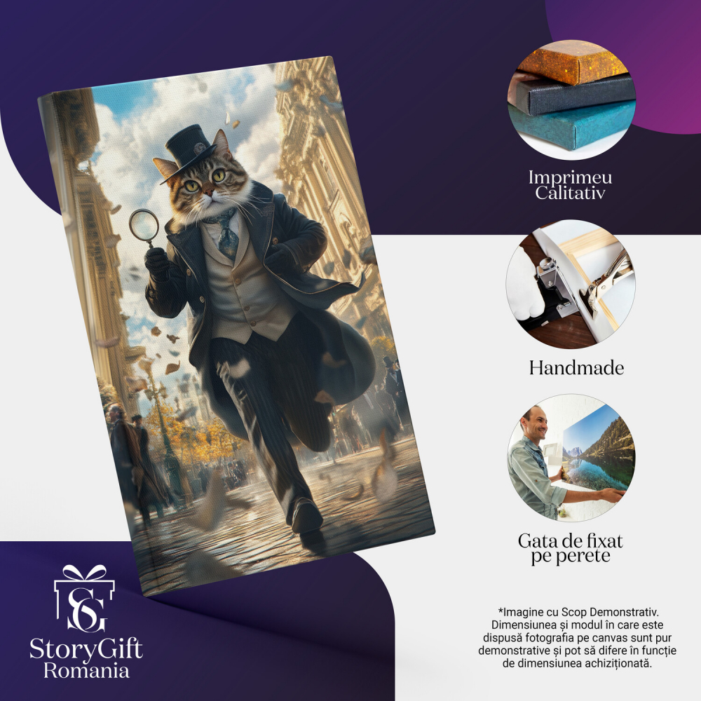 Tablou Canvas Personalizat Detectiv În Alergare Stil Sherlock Holmes
Marime 90x60CM [4]