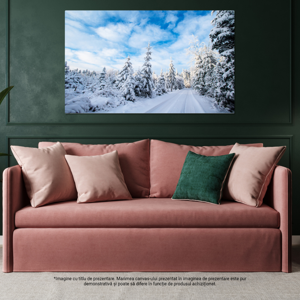 Tablou Canvas - Dimineata cu Ceta si Zapada: Peisaj Iarna, Lumina si Farmec in Natura Salbatica 120x80CM [4]