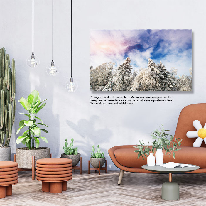 Tablou Canvas - Dimineata cu Ceta si Zapada: Peisaj Iarna, Lumina si Magie in Natura 40x25CM [3]