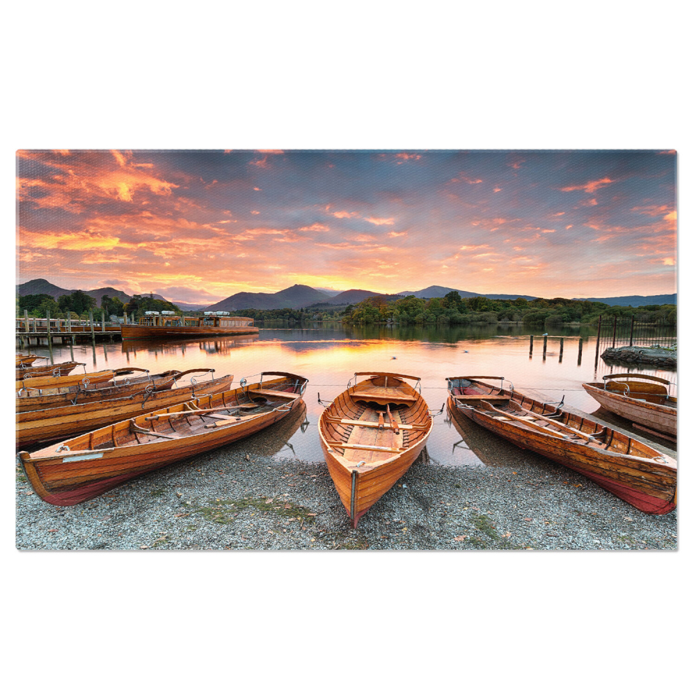 Districtul Lacului, Cumbria: Barci cu Vasle și Peisaje de Toamnă, Marime 40x25CM [1]