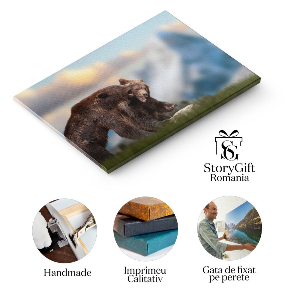 Tablou Canvas Dragoste și Culori în Lumea Animală: Două Păsări Exotice Împreună, Marime 40x25CM [2]