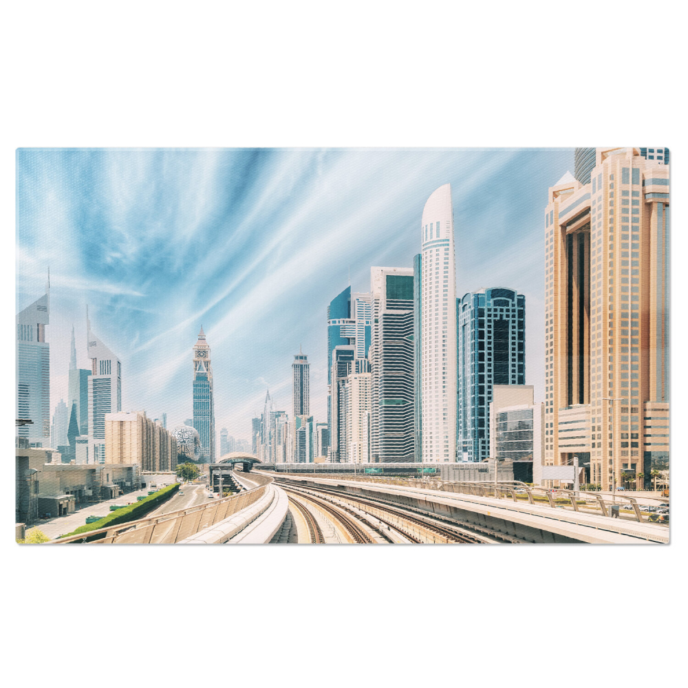 Drum de Metrou Printre Zgârie-Nori în Dubai: O Viziune Urbană Modernă, Marime 40x25CM [1]