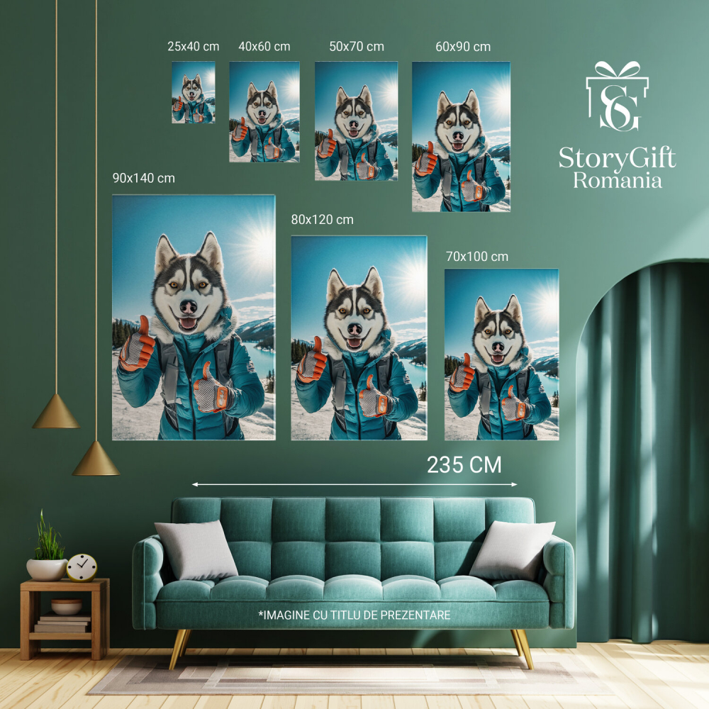 Tablou Canvas Personalizat Drumeț Vesel între MunțiMarime 90x60CM [6]