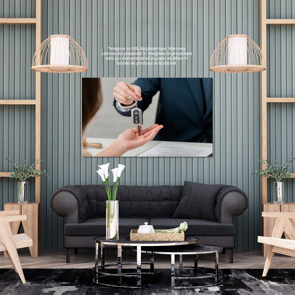 Tablou Canvas: Drumul catre propria casa - agent imobiliar, afaceri, credit, documentatie 70x50CM [3]