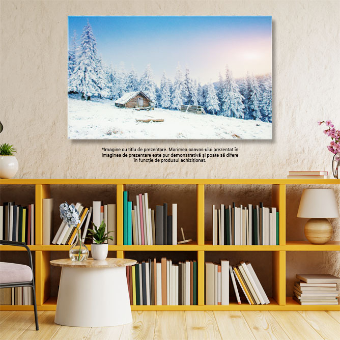 Tablou Canvas - Drumuri de Zapada in Parcul Alb: Peisaj in Zilele Geroase ale Iernii 40x25CM [3]