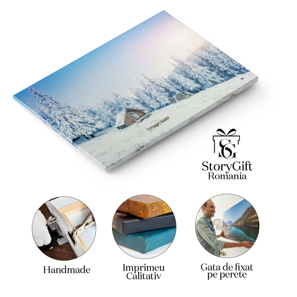 Tablou Canvas - Drumuri de Zapada in Parcul Alb: Peisaj in Zilele Geroase ale Iernii 40x25CM [2]