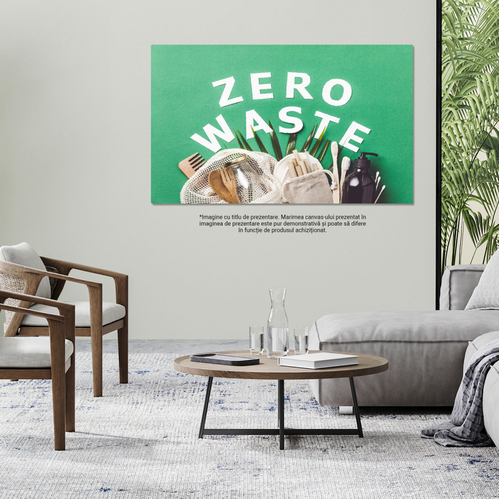 Tablou Canvas Eco-Friendly: Accesorii din Bambus și Bumbac, Zero Waste pentru un Viitor Sustenabil, Marime 40x25CM [4]