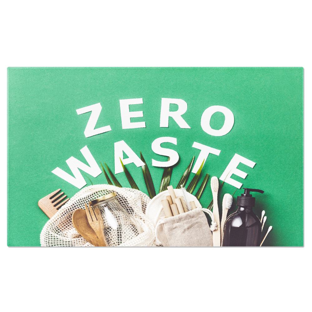 Tablou Canvas Eco-Friendly: Accesorii din Bambus și Bumbac, Zero Waste pentru un Viitor Sustenabil, Marime 40x25CM [1]