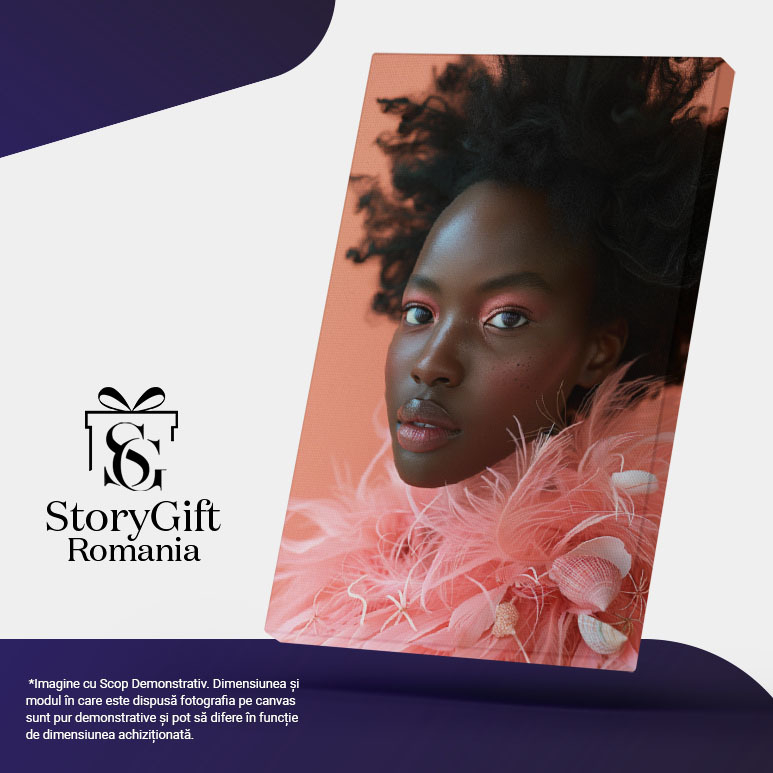 Tablou Canvas Ecoul Penelor Roz de pe Rochia Fetei Mulatre Reverberații Vizuale ale Naturii , Pictura Digitala 40x25CM [5]