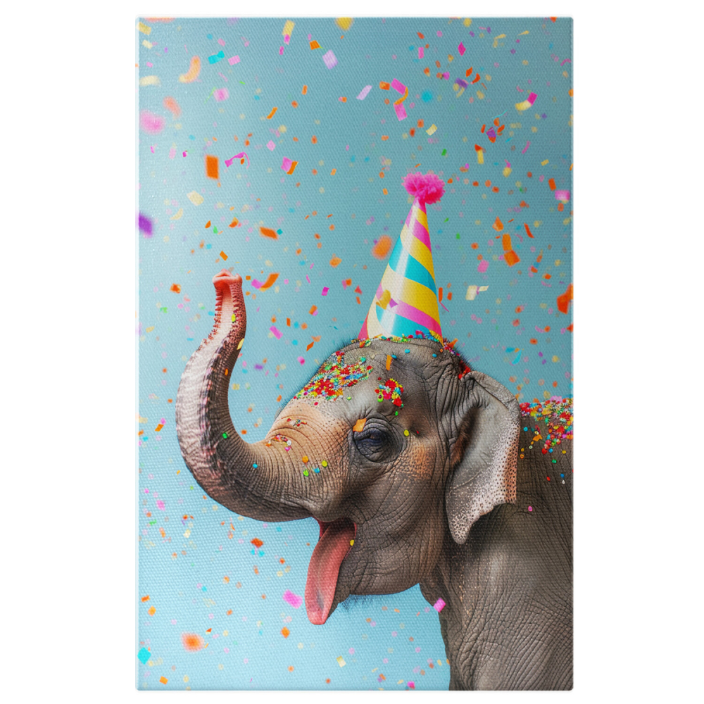 Tablou Canvas Elefanțelul Vesel în Aniversare, Marime 40x25CM [1]