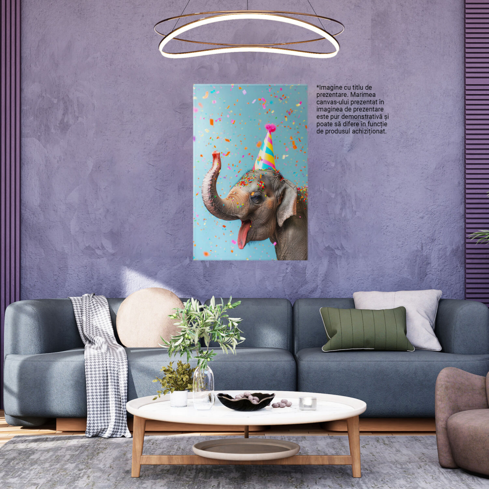 Tablou Canvas Elefanțelul Vesel în Aniversare, Marime 40x25CM [3]
