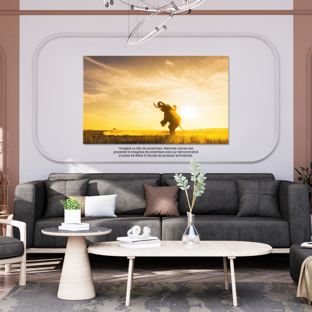 Elefant la Apus în Peisaj Urban, Marime 40x25CM [3]