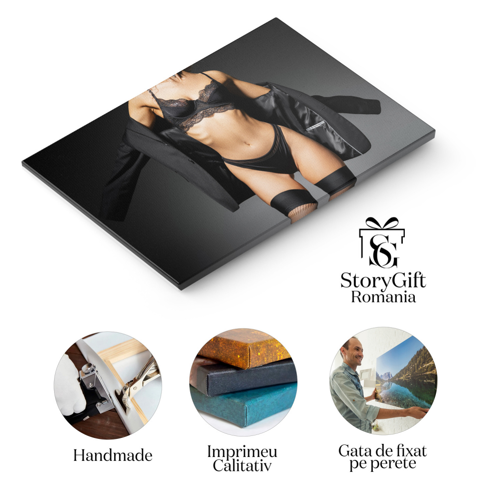 Eleganța în Negru: O Viziune a Stilului Modern, Marime 40x25CM [2]