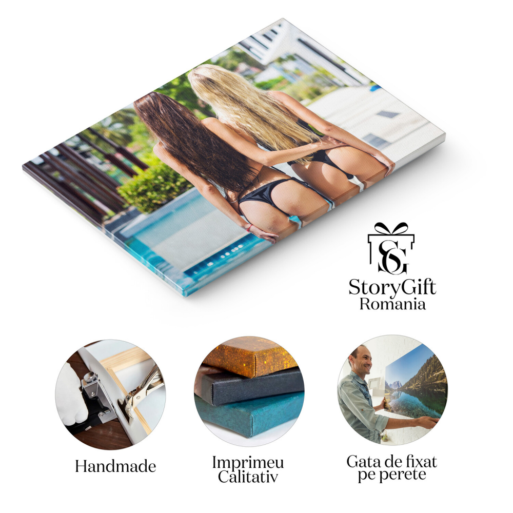 Tablou Canvas Eleganță și Frumusețe în Detaliu: Silueta Feminină în Bikini, Marime 40x25CM [2]