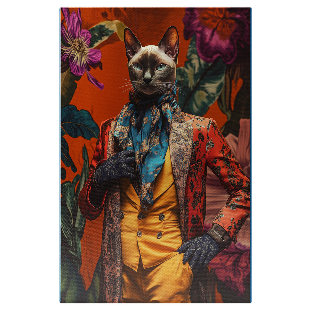  Tablou Canvas Personalizat Eleganță Regală Cu Costum PortocaliuMarime 140x90CM [1]