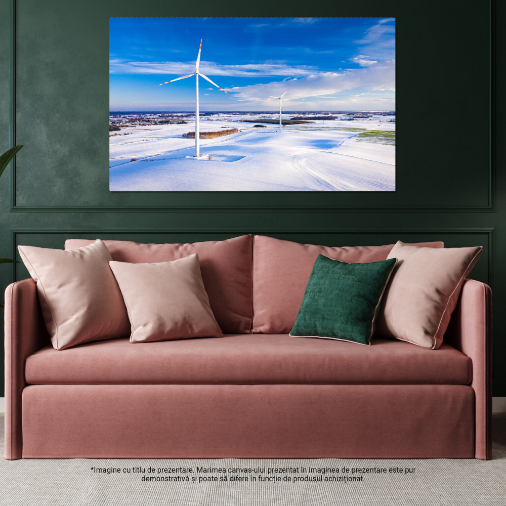Tablou Canvas Energie din Vânt: Parcul Eolian Aerial pentru un Viitor Verde, Marime 40x25CM [4]
