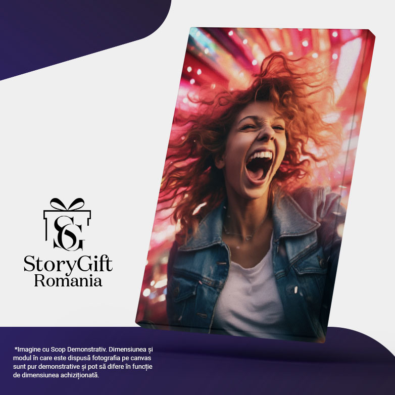 Tablou Canvas: Entuziasm in Nuante de Roz si Rosu Roscata Incojurata de un Cadru Vibrant si Colorat  Pictura Digitala 40x25CM [5]