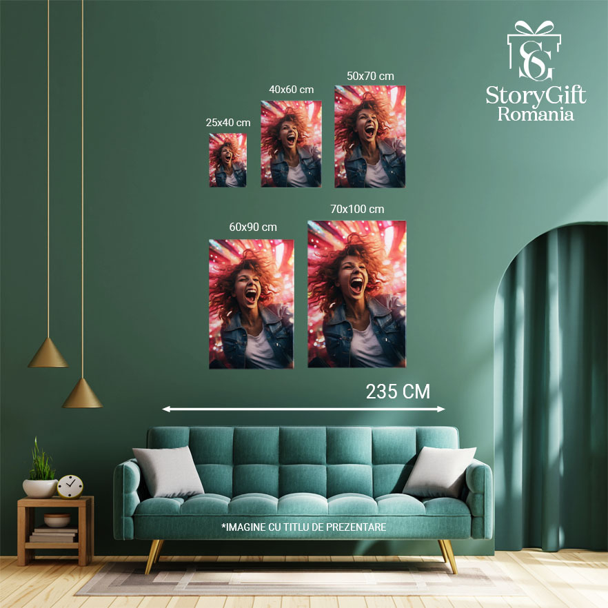 Tablou Canvas: Entuziasm in Nuante de Roz si Rosu Roscata Incojurata de un Cadru Vibrant si Colorat  Pictura Digitala 40x25CM [4]