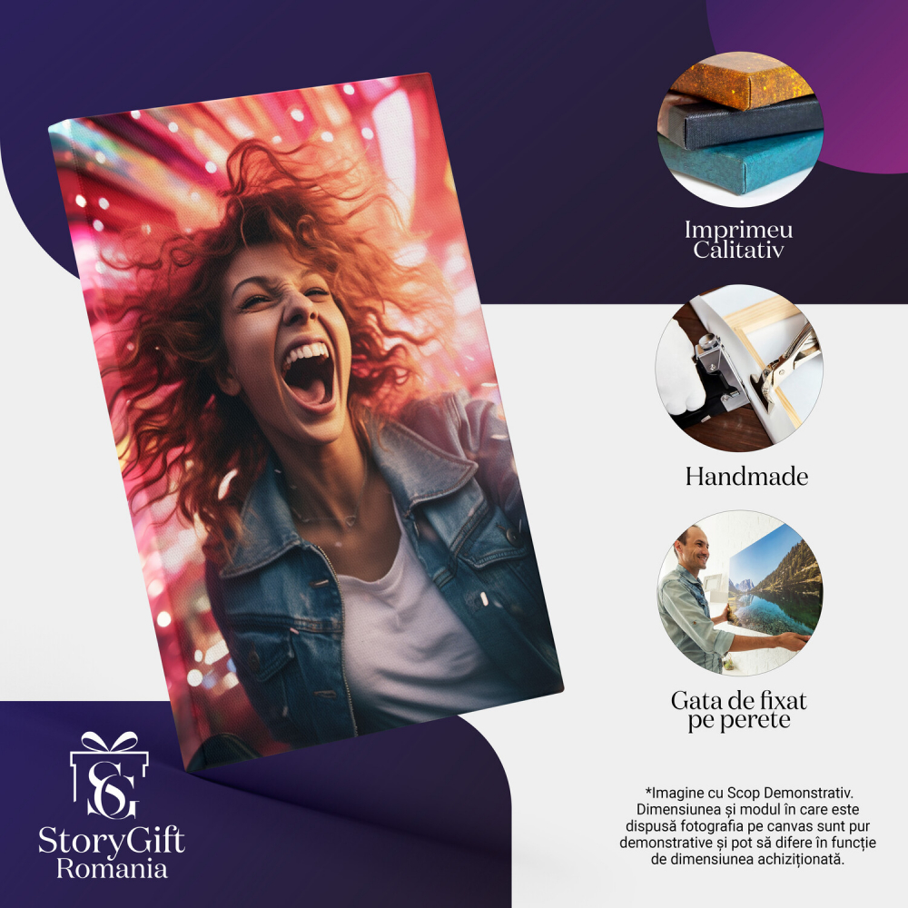 Tablou Canvas - Entuziasm în Roz și Roșu, Marime 40x25CM [2]