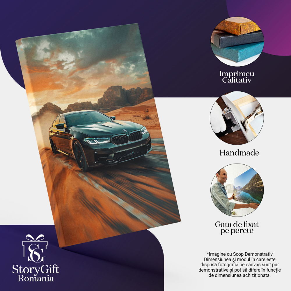 Tablou Canvas Escapada Prin Marele Canion din Ținutul Îndepărtat al Mașinii BMW , Pictura Digitala 40x25CM [3]