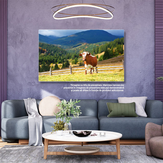 Tablou Canvas - Europe, Carpati: Animale la Ferma in Peisaj Natural 40x25CM [3]