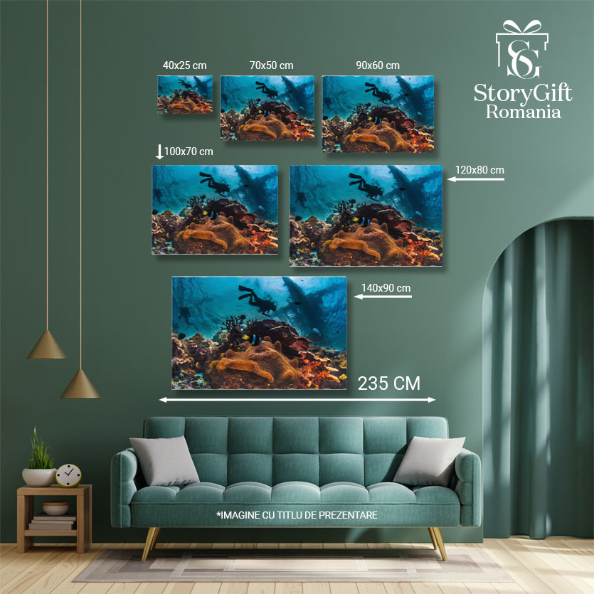 Tablou Canvas - Explorare Subacvatica: Viata Marina a Recifului de Corali 40x25CM [5]