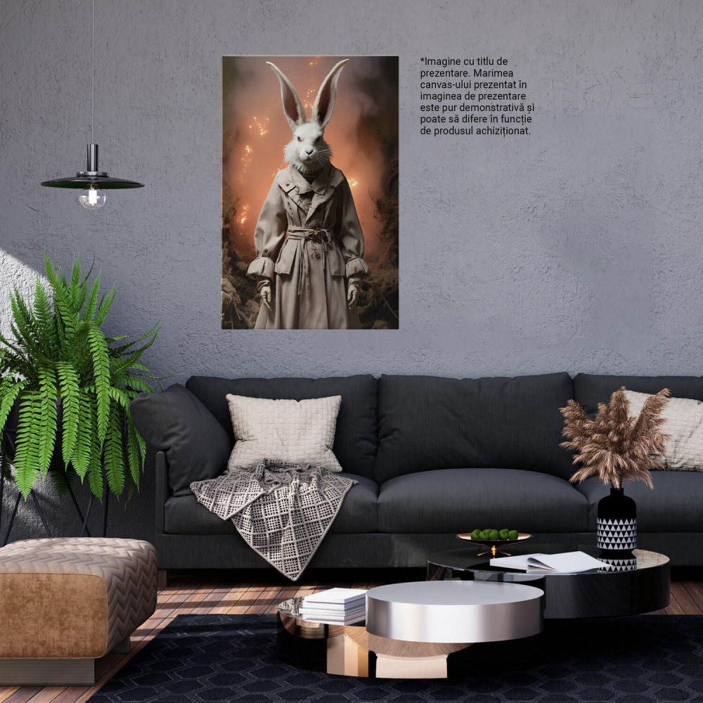 Tablou Canvas - Explozia Maiestoasă și Praful Electrizant - Iepure cu Urechi Lungi Elegant, Marime 40x25CM [3]