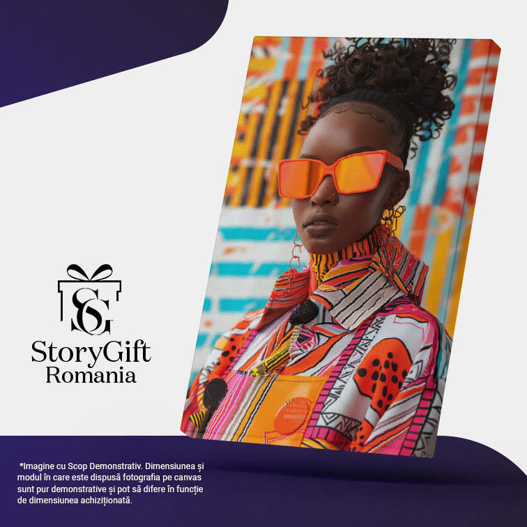 Tablou Canvas:   Explozie de stil și individualitate într-o femeie- Eclipsă de nuanțe Pictura Digitala 40x25CM [5]