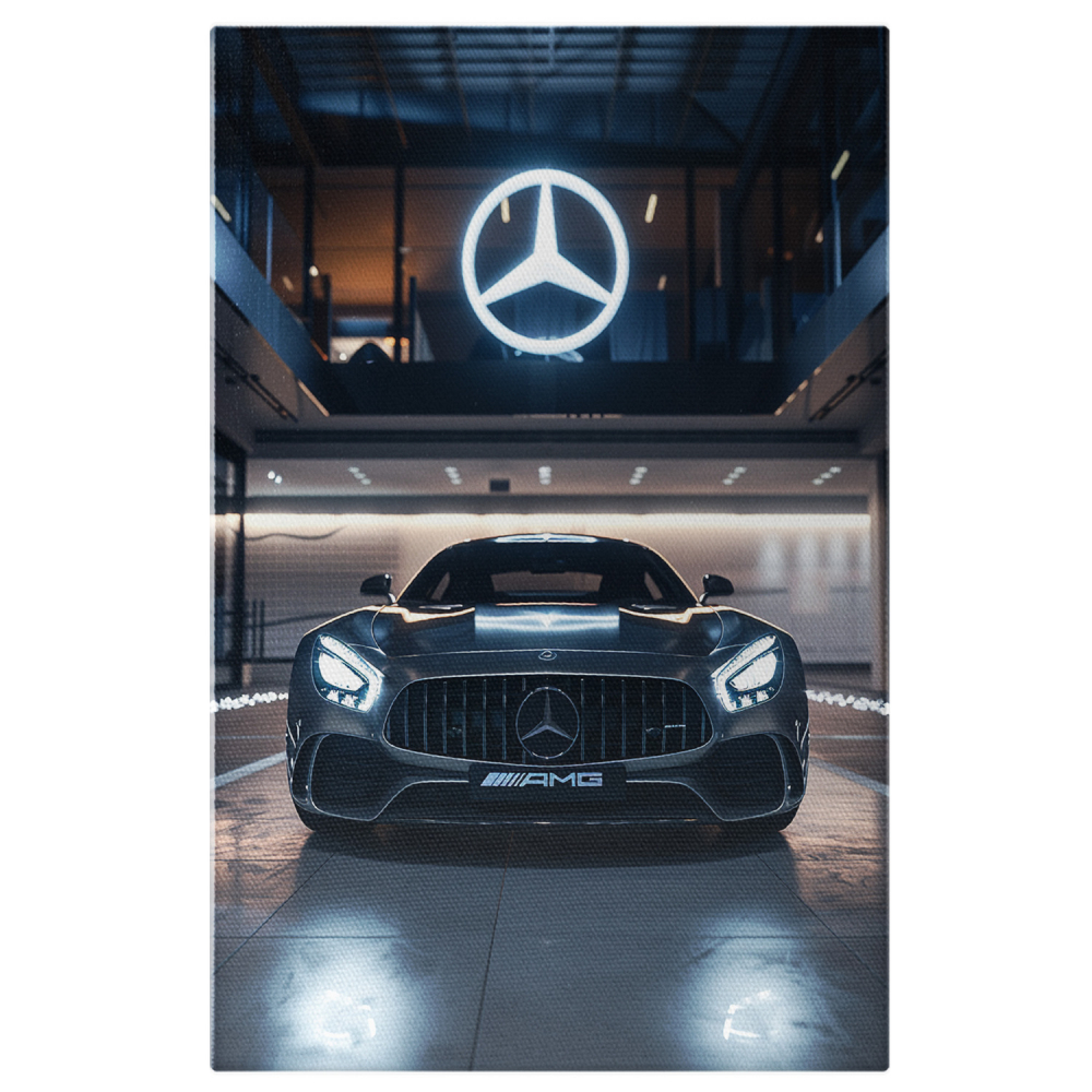 Impressive Grey Mercedes AMG - Automotive Art in Digital Form, Marime 40x25CM [1]