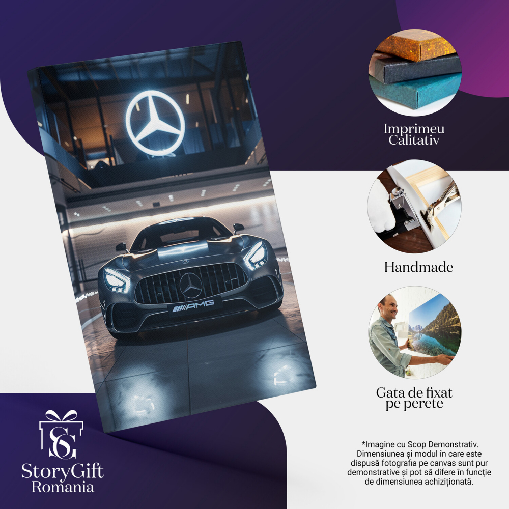 Impressive Grey Mercedes AMG - Automotive Art in Digital Form, Marime 40x25CM [2]