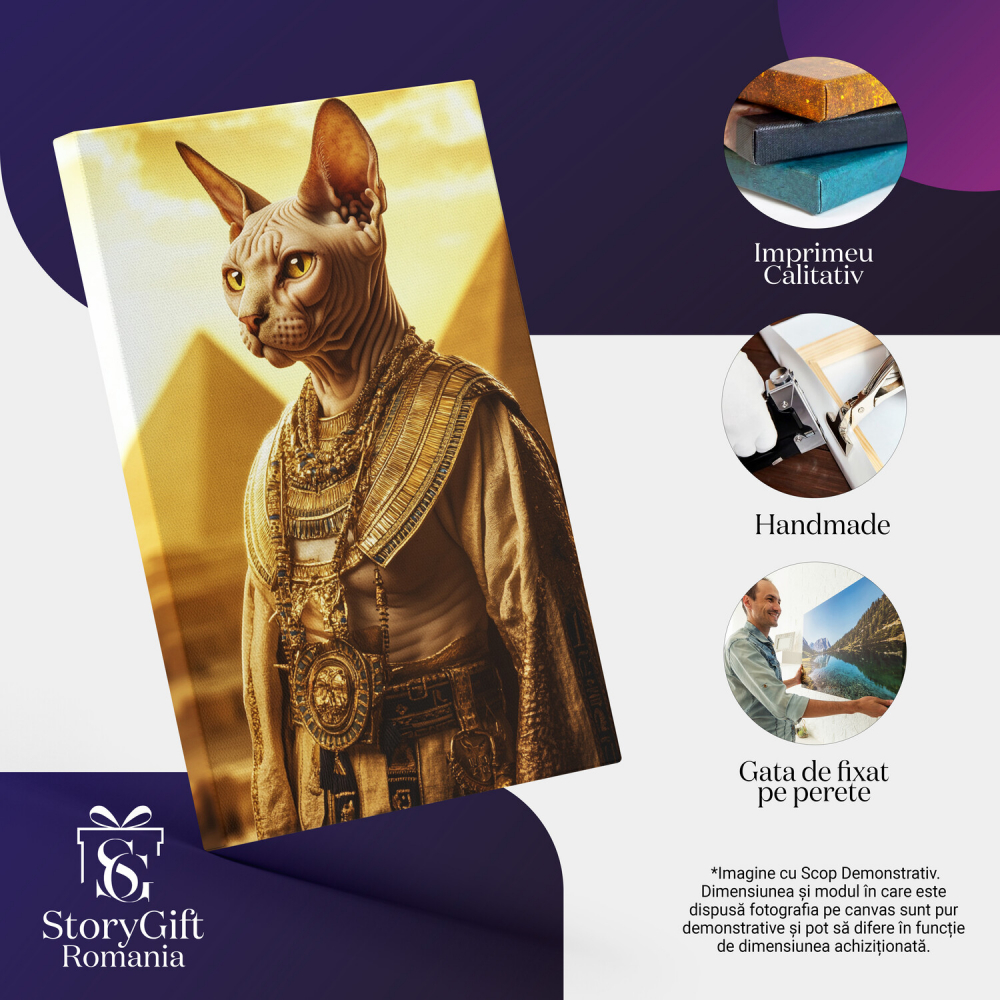 Tablou Canvas Personalizat - Animal Faraon cu Piramide și Aur





Marime 70x50CM [4]
