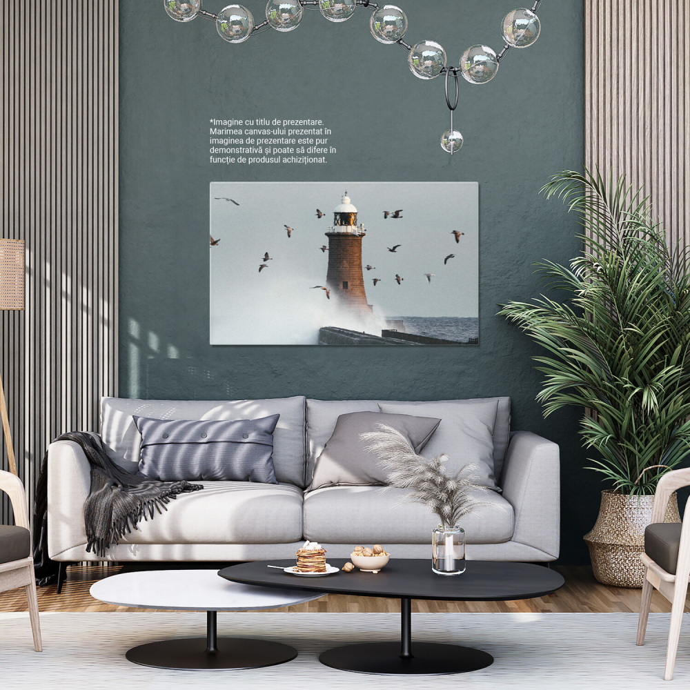 Tablou Canvas: Farul și Valurile - Forța Naturii, Marime 40x25CM [4]
