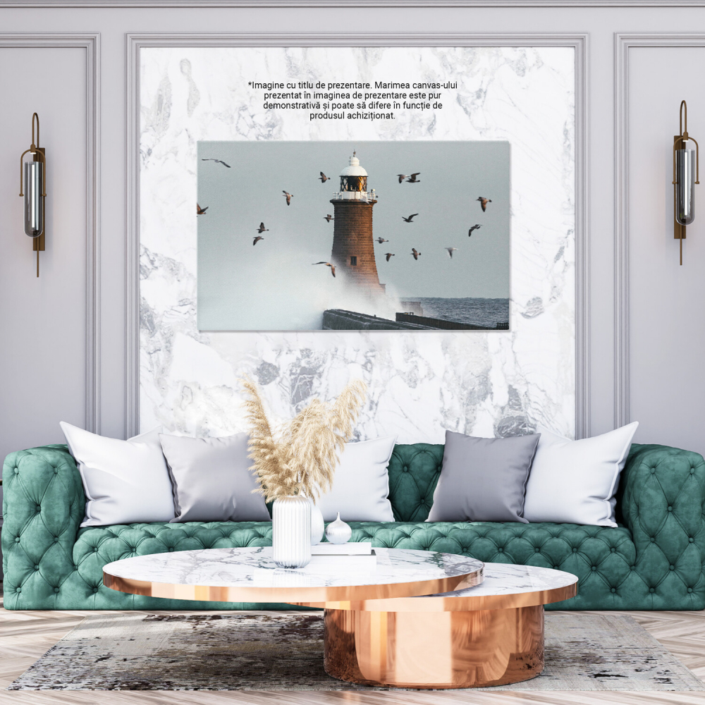Tablou Canvas: Farul și Valurile - Forța Naturii, Marime 40x25CM [3]