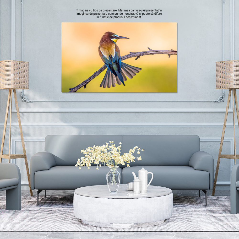 Fascinația Culorilor și a Vieții Aviare: Eleganța Păsărilor Capturată în Artă, Marime 40x25CM [4]