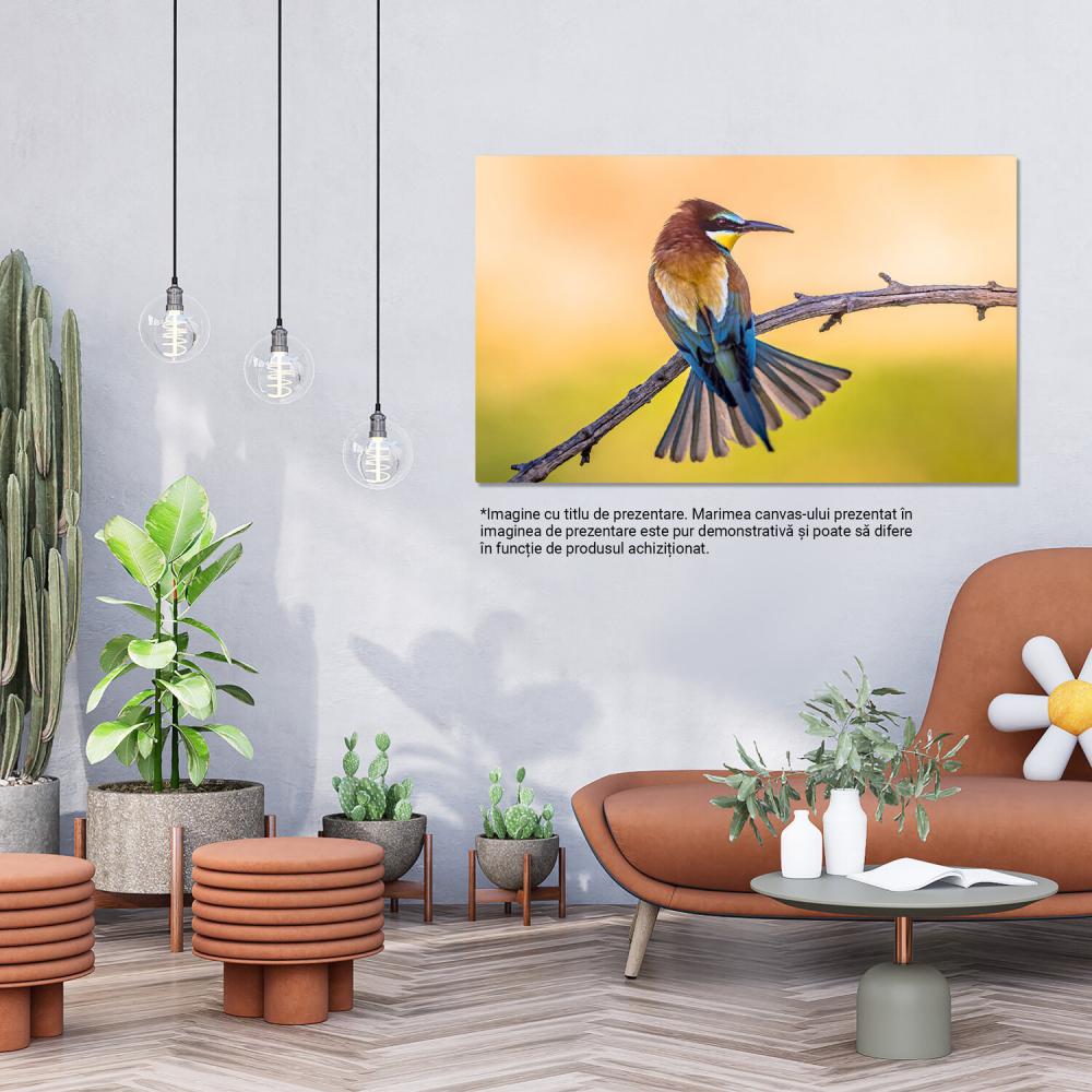 Fascinația Culorilor și a Vieții Aviare: Eleganța Păsărilor Capturată în Artă, Marime 40x25CM [3]