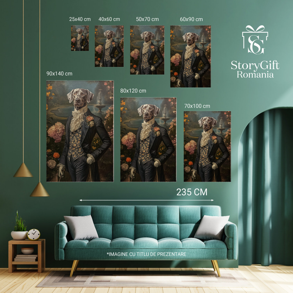 Tablou Canvas Personalizat - Animal Aristocrat în Costum Elegant cu Guler Înalt
Marime 40x25CM [6]