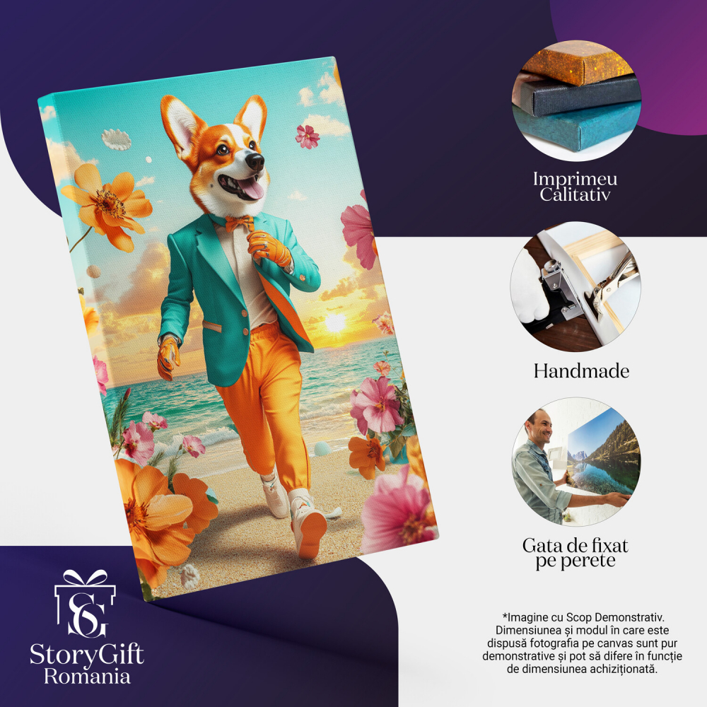 Tablou Canvas Tropical Cu Sacou Verde și Papion
Marime 40x25CM [4]