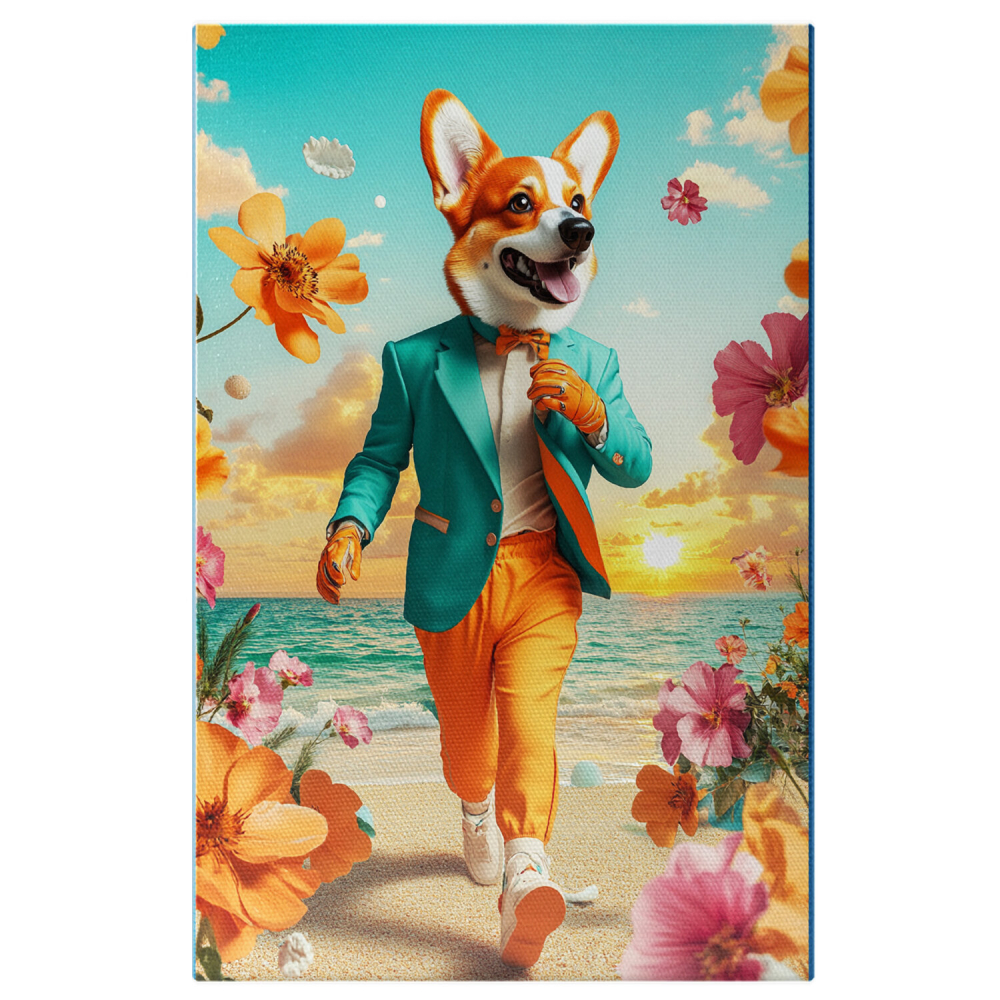 Tablou Canvas Tropical Cu Sacou Verde și Papion
Marime 40x25CM [1]